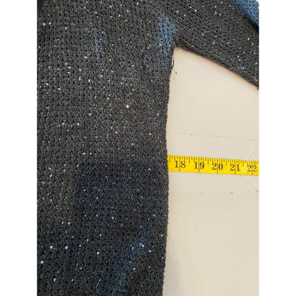 Victorias Secret Gray Sequin Open Front Long Cardigan Sweater Medium - Picture 8 of 10